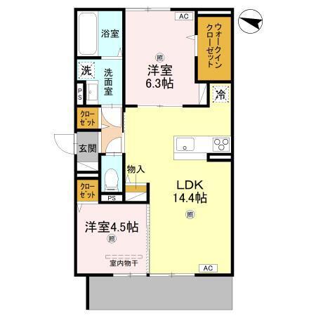 トリシアノーステラス（102） 間取り図画像