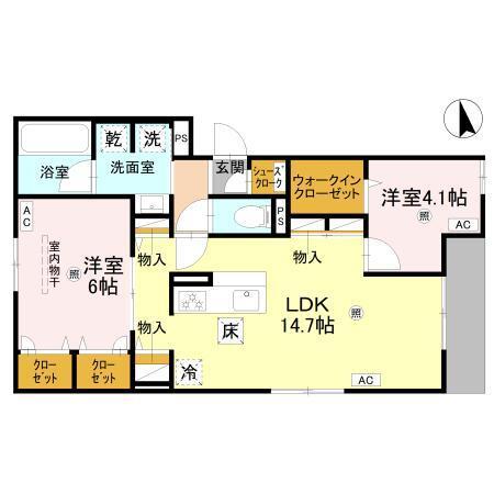 Clashist上住吉（101） 間取り図画像