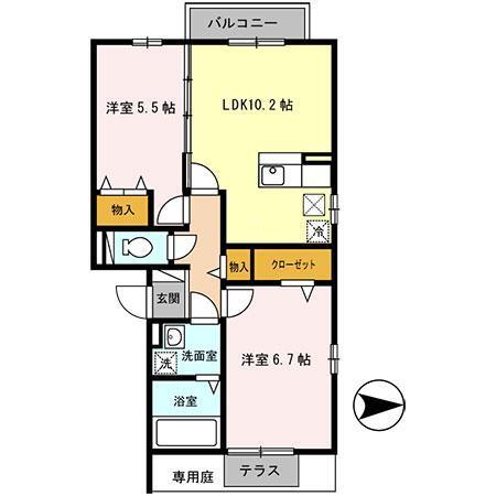 ゼフィランサス（102） 間取り図画像