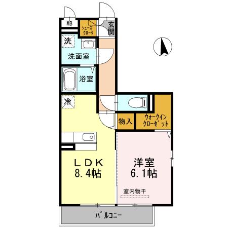 ラ・ヴィ・アン・フルール（301） 間取り図画像