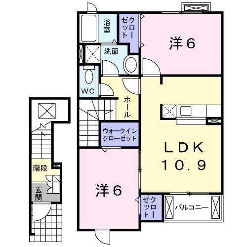プランタン　Ａ（202） 間取り図画像