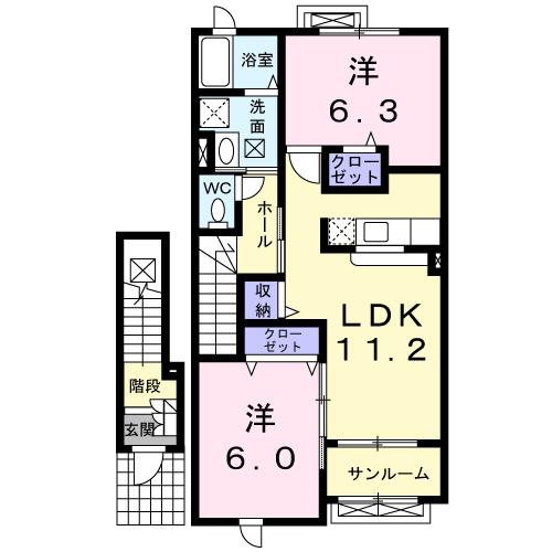 スカイスクレ−パ−　Ⅲ（202） 間取り図画像