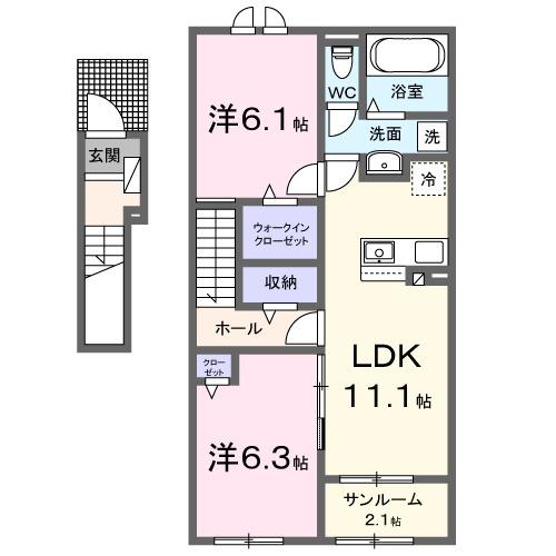 ヒカルサ高岡野村サウス２号棟（202） 間取り図画像