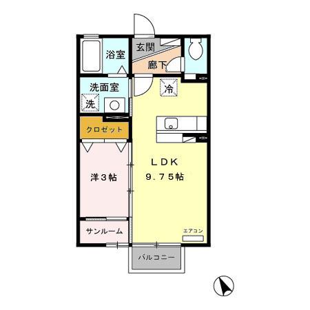 フェリックスＤ（202） 間取り図画像