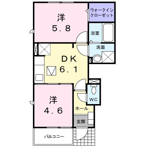 ヴィラ・かたかご　Ⅲ（101） 間取り図画像