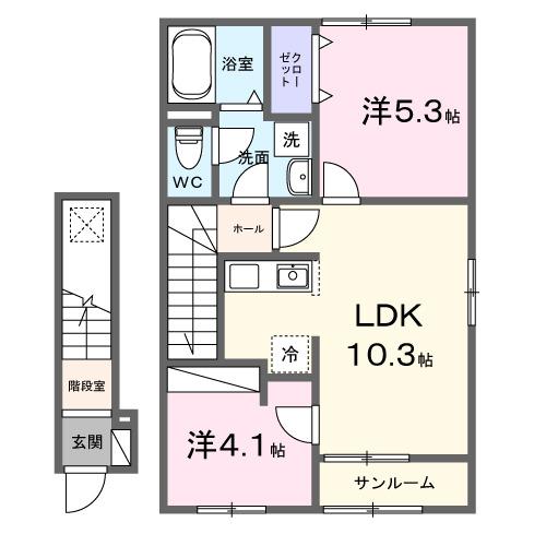 セゾン　フルール（204） 間取り図画像