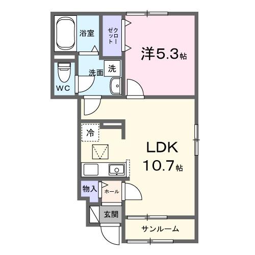 セゾン　フルール（104） 間取り図画像
