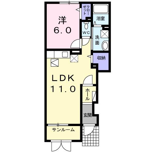 ラフレシ−ル　Ｂ（102） 間取り図画像