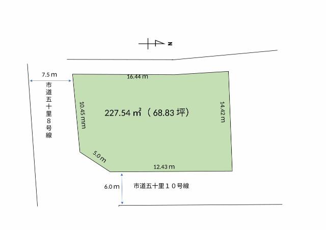 高岡市五十里ニュータウン売地（Ｙ地） 区画図