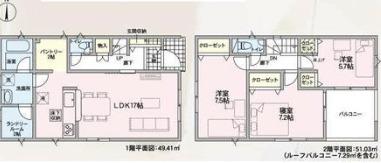 クレイドルガーデン金沢市諸江町第1　2号棟 間取り図画像