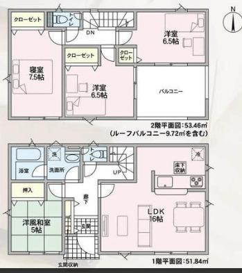 クレイドルガーデン金沢市末町　第1　1号棟 間取り図画像