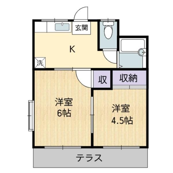 野口ハイツA（A103） 間取り図画像