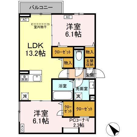 レーヴェ前原町（303） 間取り図画像