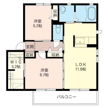 フレンドリーパークつきのわＦ　シャーメゾン（201） 間取り図画像