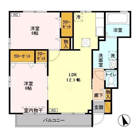 コージーヒルズ　Ｂ（101） 間取り図画像
