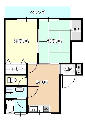コマガワハイツA（203） 間取り図画像