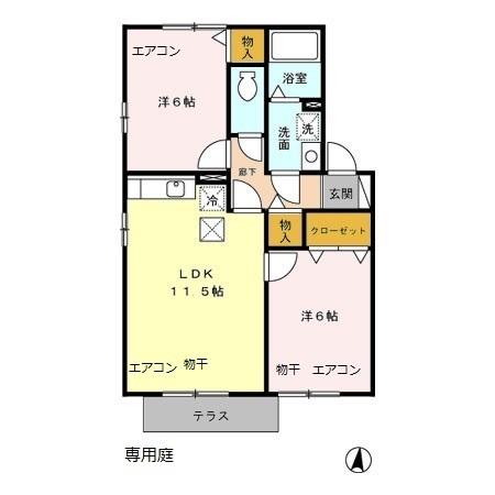 セードル小川　Ａ/Ｂ（A102） 間取り図画像