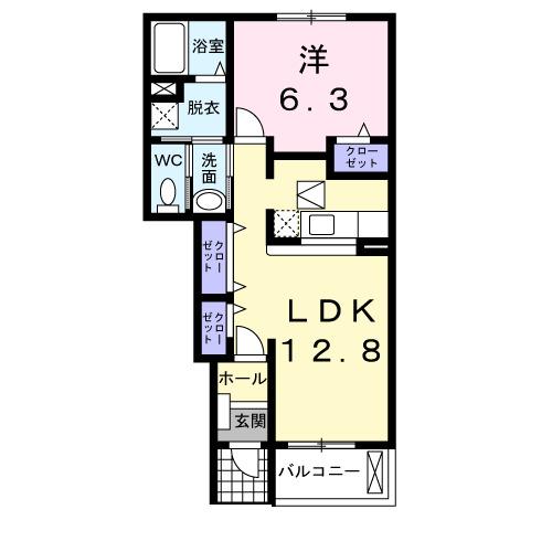 クレメント・ガーデニアＢ（102） 間取り図画像