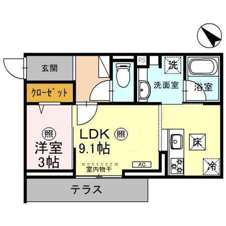 D-Sereno東田町（101） 間取り図画像