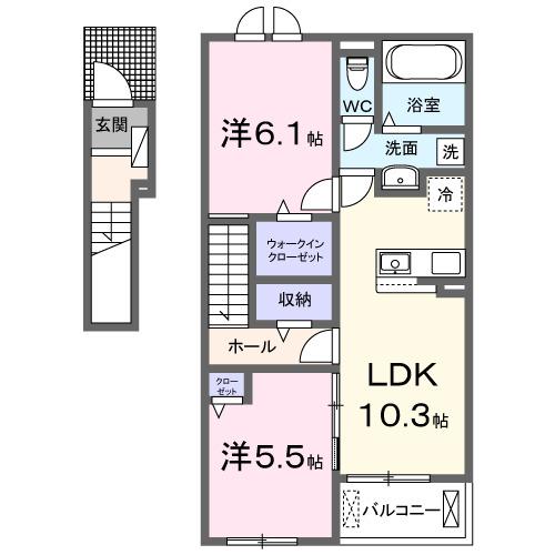 ヒカルサ深谷ウエスト（202） 間取り図画像