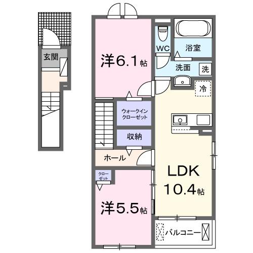 ヒカルサ深谷ウエスト（201） 間取り図画像