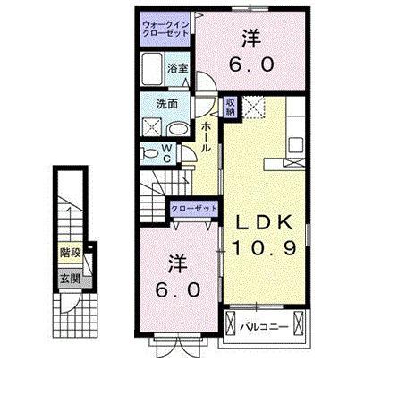 シャンドゥ　フルールＢ（203） 間取り図画像