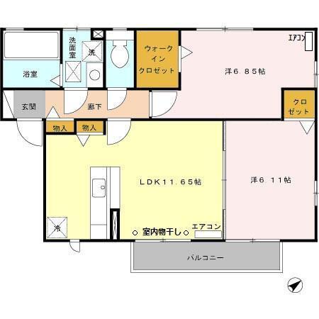 メゾン･ルアー　２棟（207） 間取り図画像