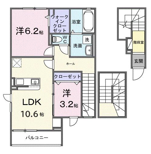 メゾン　二十二夜（301） 間取り図画像