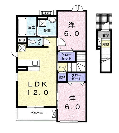 フリーデ　Ａ（204） 間取り図画像