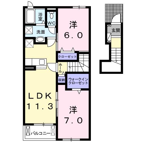 プリムヴェール（203） 間取り図画像