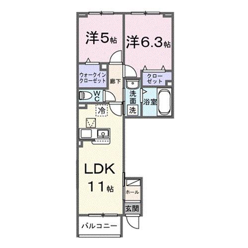 バルパレー坪井（103） 間取り図画像