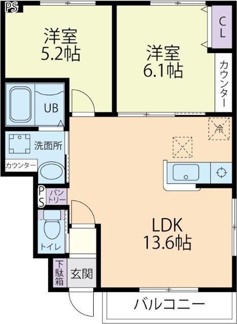 Ｄｏｕｘ　　ｍａｉｓｏｎ（ドゥーメゾン）　　宿根（101） 間取り図画像