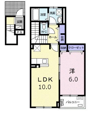オランジュ・ウエスト（202） 間取り図画像