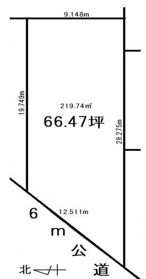 熊谷市船木台5丁目土地66坪 区画図