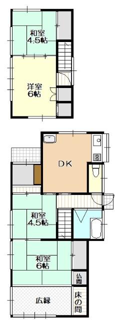 東松山市下野本中古戸建 間取り図画像