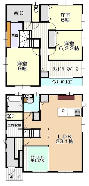 比企郡滑川町大字月輪中古戸建 間取り図画像