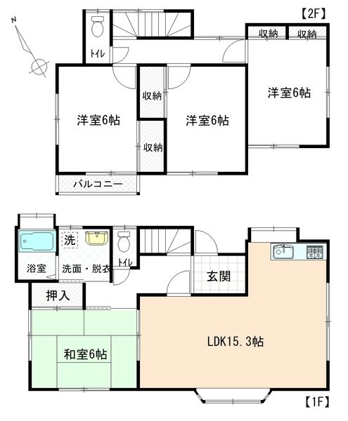 下ヶ傍示戸建 間取り図画像