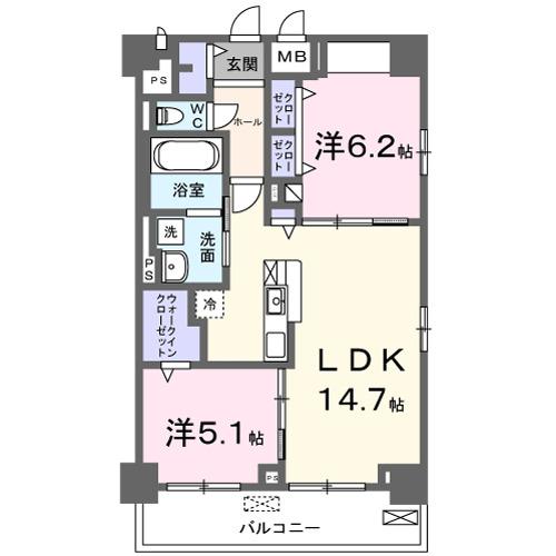 グランピア甚（401） 間取り図画像