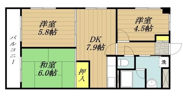 川口市弥平マンション 間取り図画像