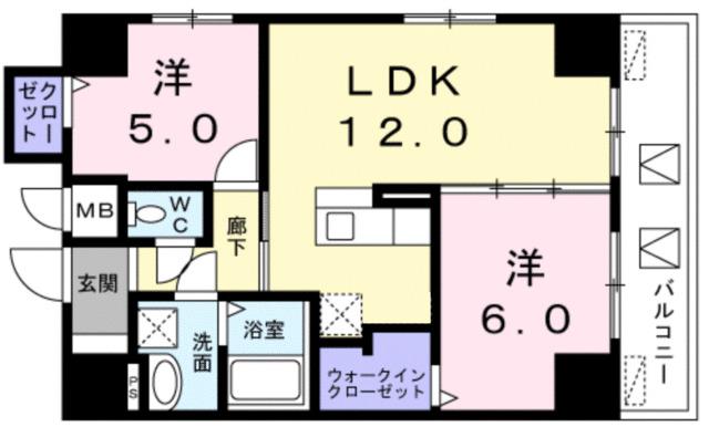 レジデンス桜樺（401） 間取り図画像