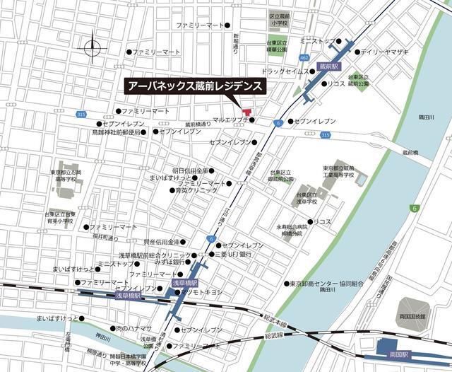 アーバネックス蔵前レジデンス（1202） 地形図・案内図