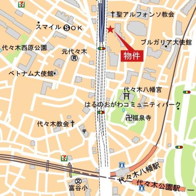 シティテラス代々木公園（1105） 地形図・案内図
