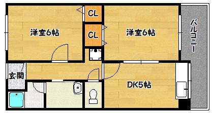中道グリーンハイツ 間取り図画像