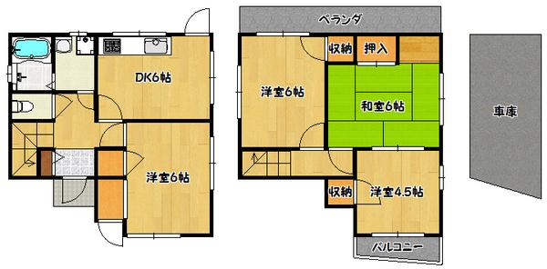 神戸市北区鈴蘭台北町一戸建 間取り図画像