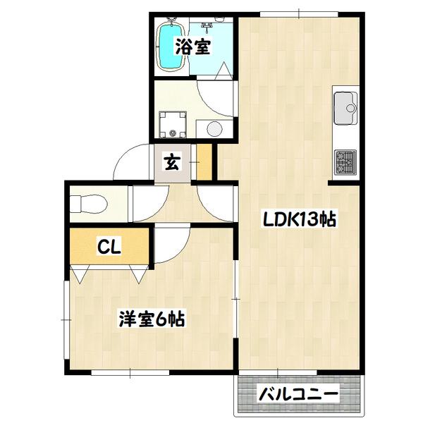 神戸市中央区中山手通アパート 間取り図画像