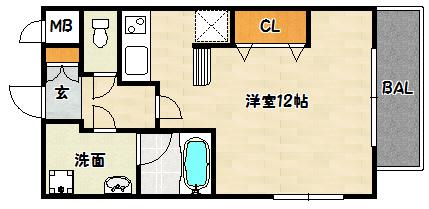 神戸市兵庫区下祇園町マンション 間取り図画像