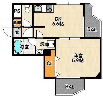 神戸市兵庫区神田町マンション 間取り図画像