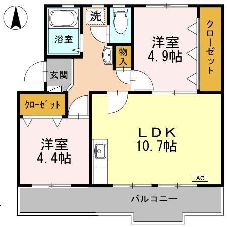 ロイヤルマンション１号棟（407） 間取り図画像