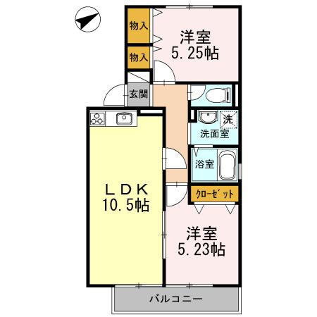 ラヴェール北五葉（201） 間取り図画像