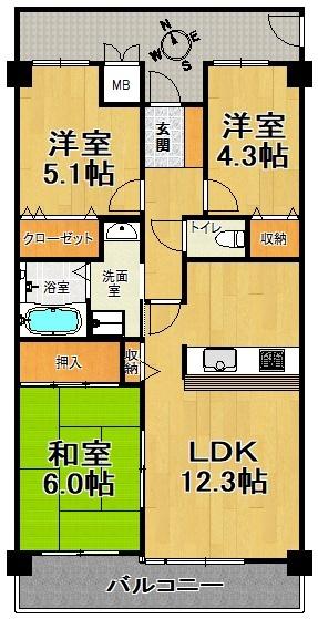 神戸市長田区戸崎通マンション 間取り図画像